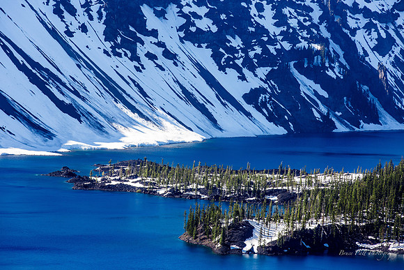 Crater Lake shoreline and west end of Wizard Island.
